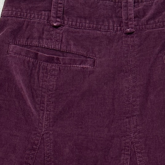 Athleta Corduroy Tulip Skirt Internal Drawstring, Back Pockets, Merlot/Plum EUC - Picture 6 of 12
